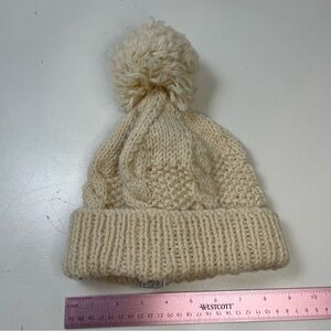 Wool Avoca Handweavers Hand knitted Pom Pom Beanie